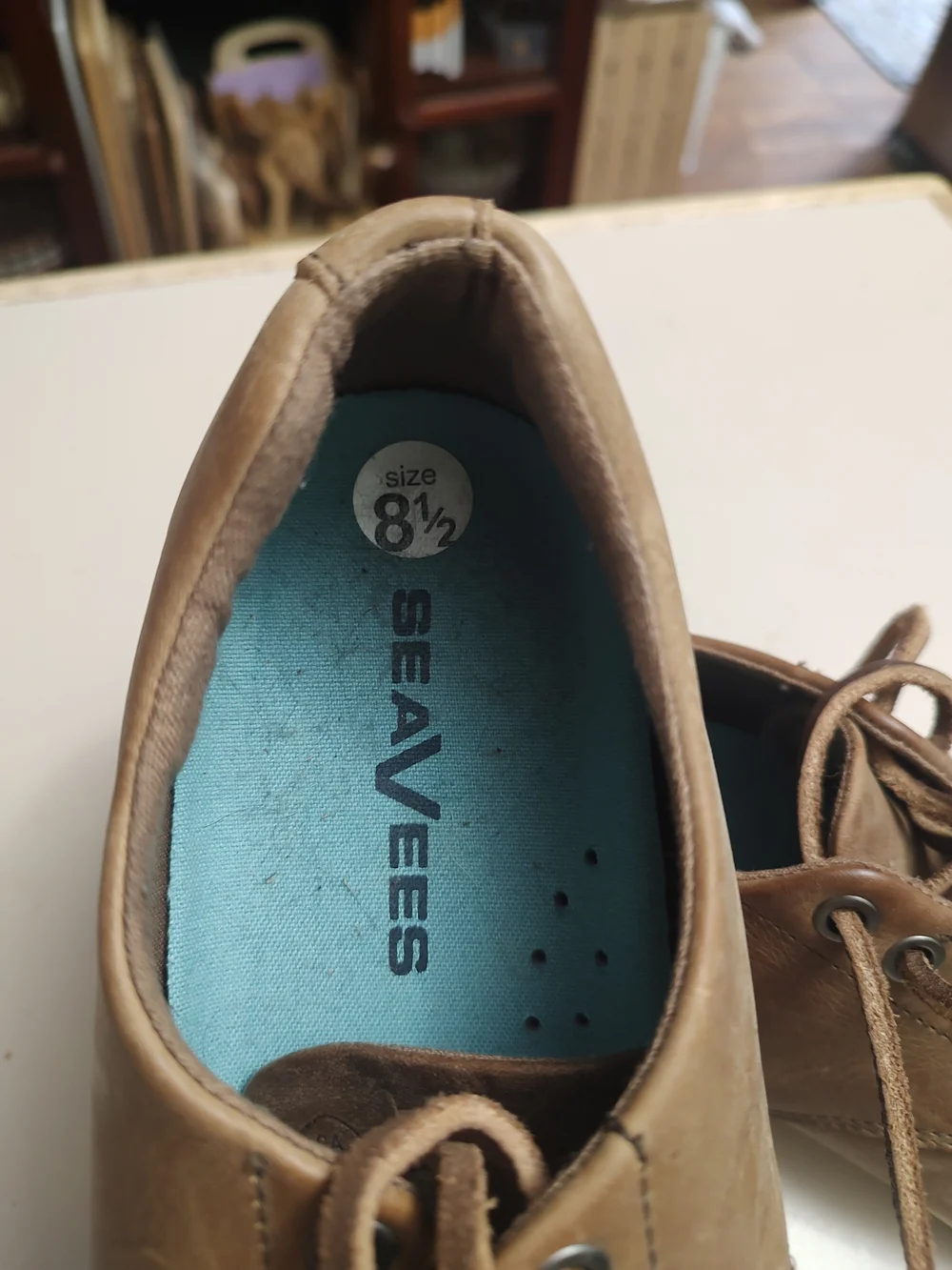 SeaVees Men’s Tan Leather Lace-Up Oxfords
